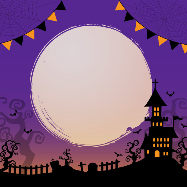 万圣节旗帜设计。图片下载