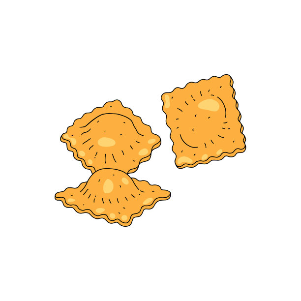 意大利饺子彩色素描图片下载