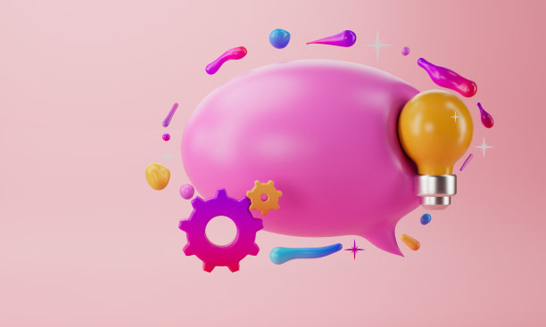 灯泡和信息泡泡的3d渲染。图片下载