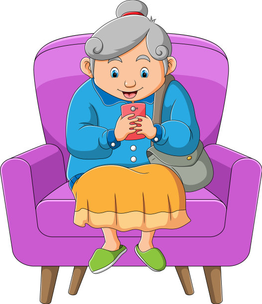 奶奶在玩手机图片下载