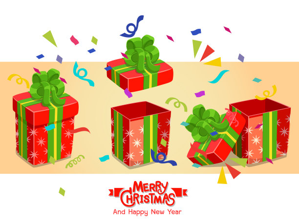 集不同的礼品盒概念卡通图片下载
