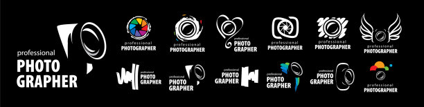 一套标志为摄影师在一个图片下载