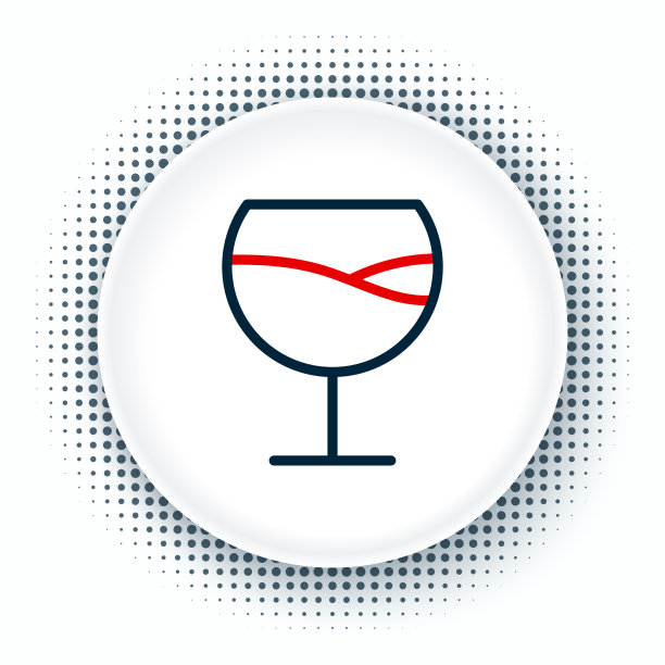 线酒杯图标孤立在白色背景图片下载