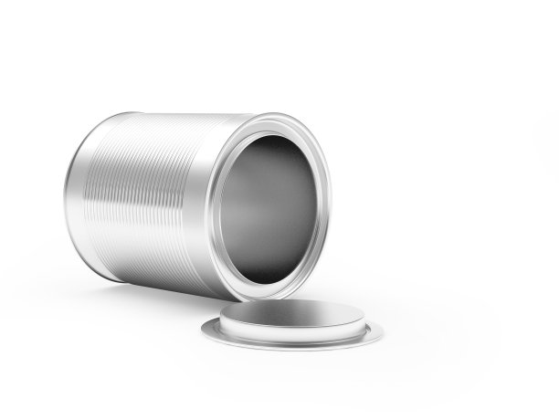 开着盖子的空铁罐图片下载