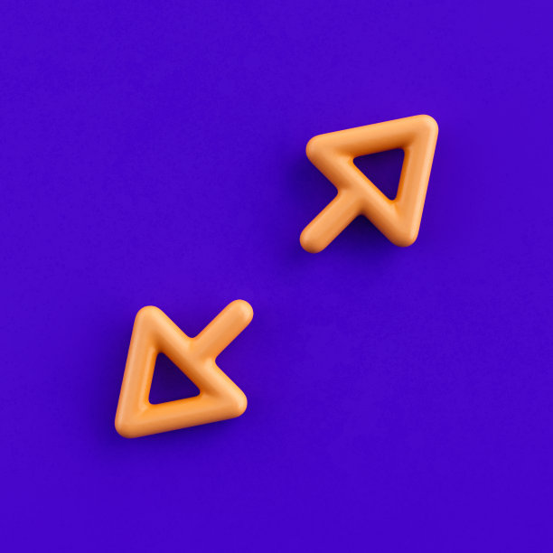 3d图标箭头全屏，轮廓黄色箭头图标，方向符号，3d渲染图片下载