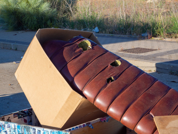 绿色垃圾容器在城市街道图片下载