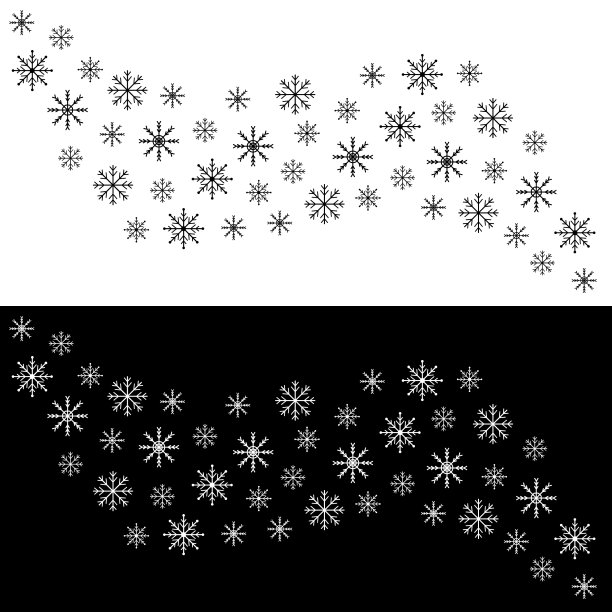 雪花图标设置黑色白色波浪雪花图片下载