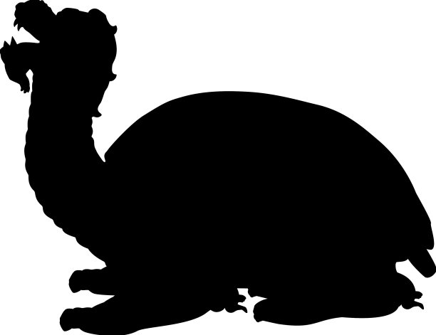 神话生物龙龟的剪影图片下载