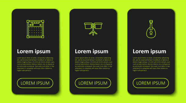 设置线吉他放大器邦戈鼓和曼陀林图片下载