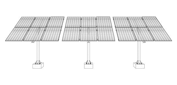 太阳能电池板的三维概念渲染图片下载