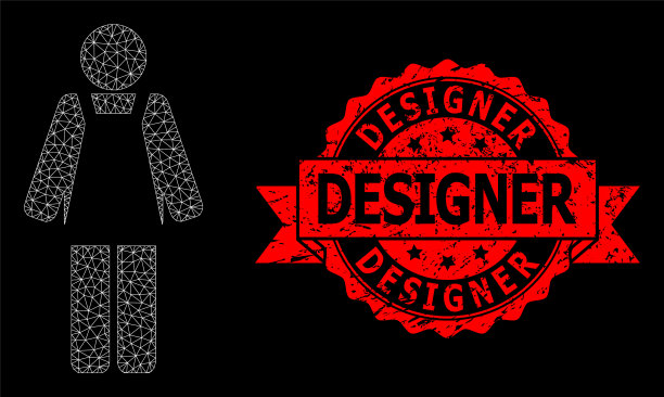 Grunge设计师印章和网孔工人图片下载