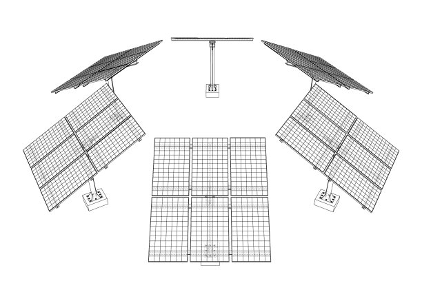 太阳能电池板的三维概念渲染图片下载