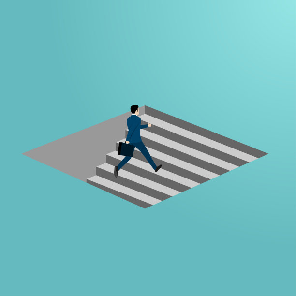 雄心勃勃的概念与商人攀登楼梯。图片下载