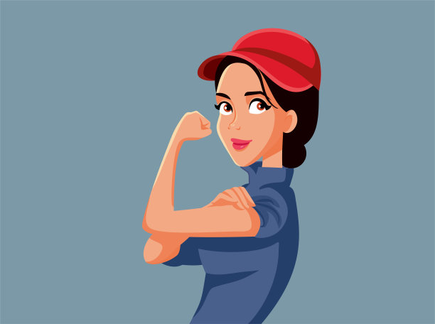 乐观超市员工感受强烈矢量卡通插图图片下载