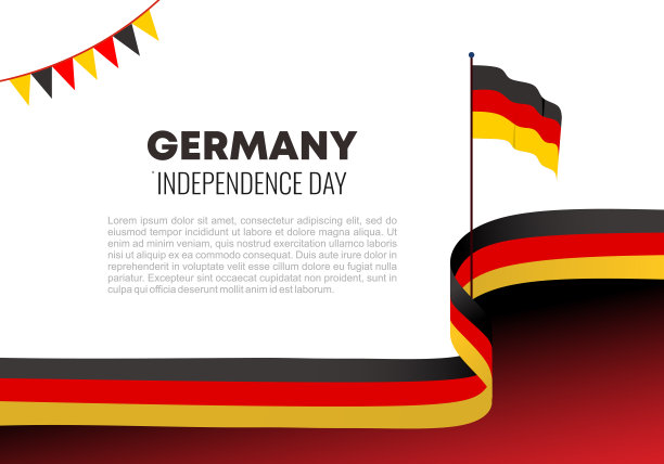 德国独立日背景与德国国旗为10月3日的国家庆祝活动。图片下载