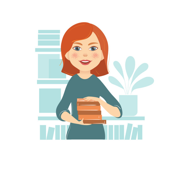 拿着书的女孩图片下载