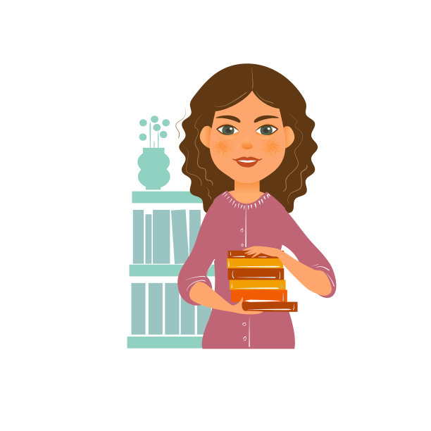 拿着书的女孩图片下载