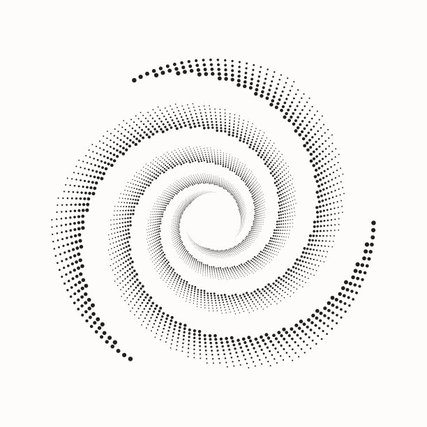 用半色调的黑点作广告背景或标志或图标。设计螺旋圆点背景。图片下载