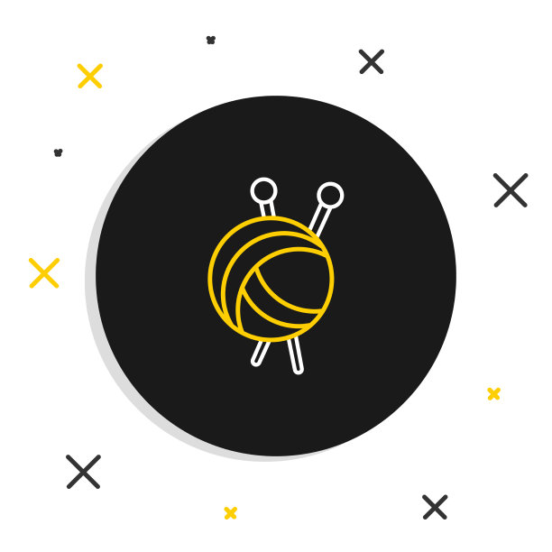 线纱球与针织针图标隔离图片下载