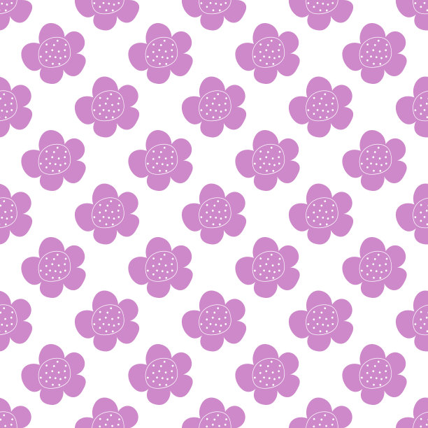 花卉无缝矢量图案与花。春天的植物。简单的手绘儿童风格。对于布料，纺织品，壁纸来说，都是些愚蠢的东西。白底数码纸图片下载