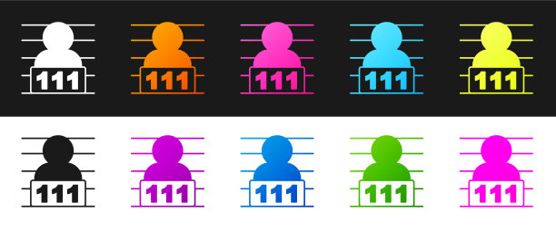 将犯罪嫌疑人图标隔离在黑色和图片下载