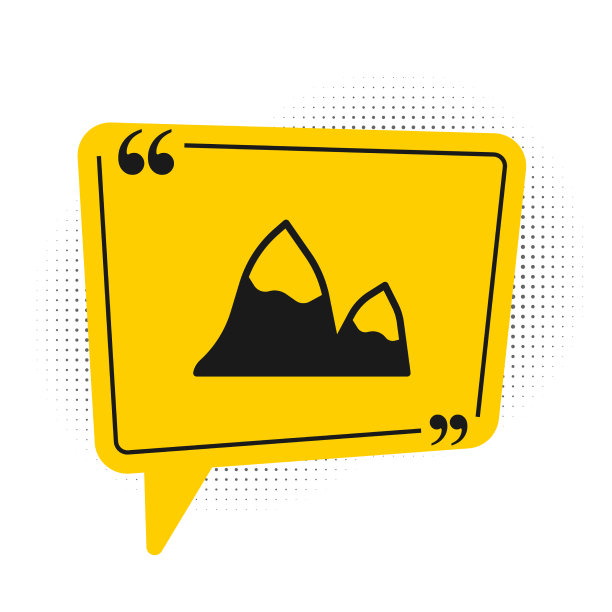 黑色山脉图标孤立在白色背景图片下载