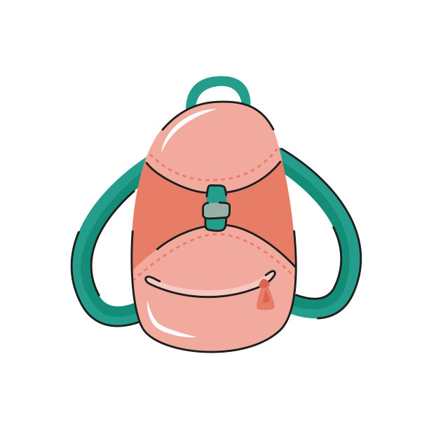 卡通手绘双肩包图片下载