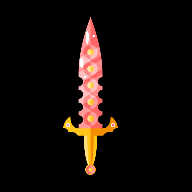 抽象的平剑刃武器战争标志矢量设计风格的图标符号的游戏图片下载