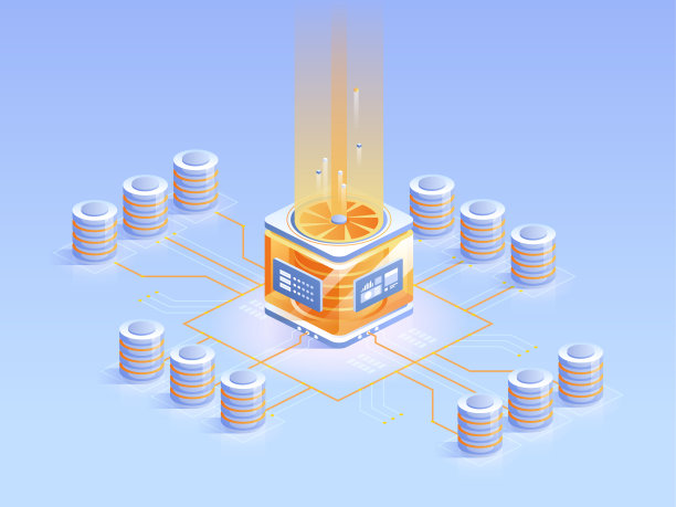 计算机处理器抽象等距图解图片下载