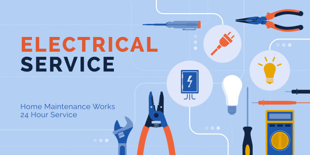 电工工作工具和电气服务图片下载