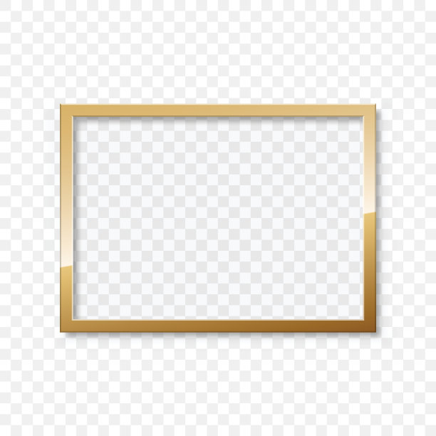 金色相框在平面风格。孤立背景上的黄金边界矢量插图。相框招牌的经营理念。图片下载