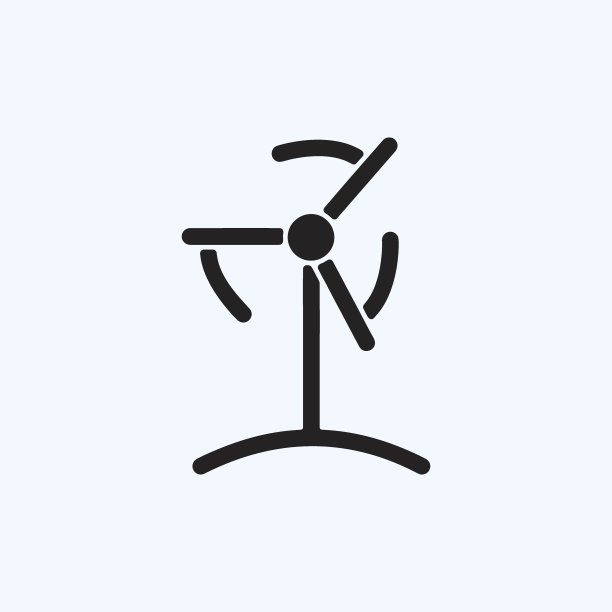 图标的风力涡轮机。适合教育符号。字形风格。简单的设计可编辑。设计模板向量。简单的说明图片下载