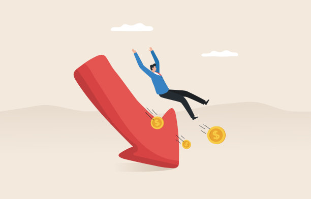 金融危机，股市意外下跌，资金亏损，资金贬值，风险投资策略。这则寓言的箭头是经济危机。图片下载