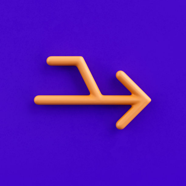 三维图标合并，轮廓黄色箭头图标，方向符号，三维渲染图片下载