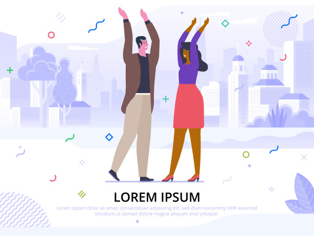 非正式的问候平面旗帜矢量模板图片下载