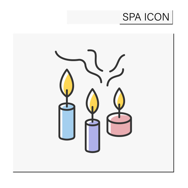 治疗蜡烛彩色图标图片下载