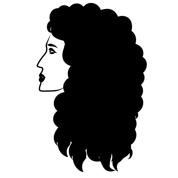 一个留着黑色卷发的女人的侧脸图片下载