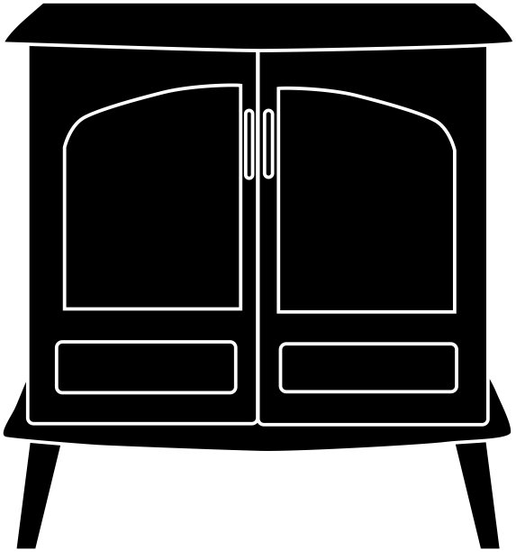 木材燃烧炉廓形材料图片下载