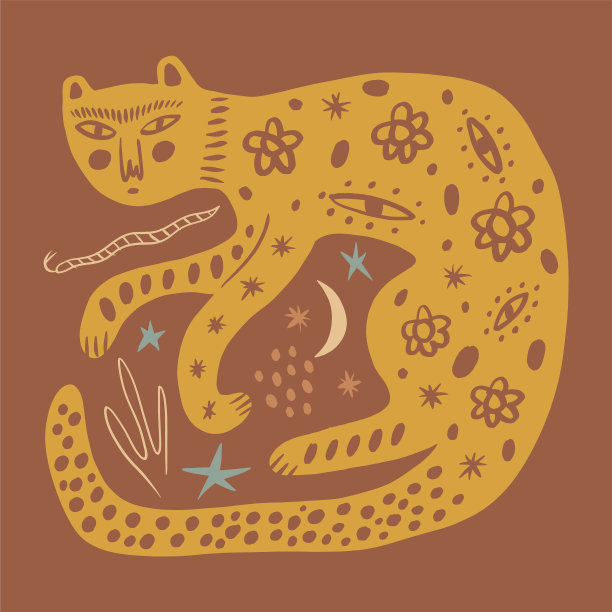 波西米亚豹子抽象极简艺术图片下载