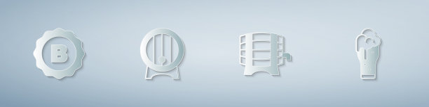 将瓶盖、木桶和玻璃置于架上图片下载