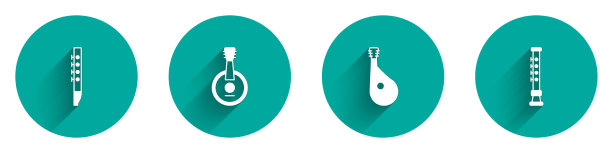 设置笛子班卓班杜拉和图标与长图片下载