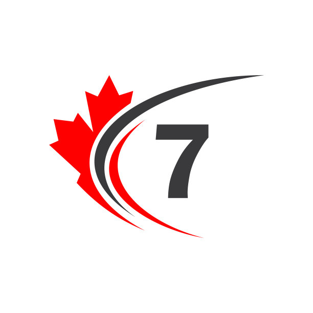 枫叶上字母7 logo设计模板图片下载