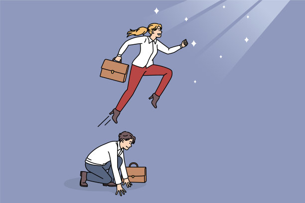 积极的女商人达到职业目标图片下载