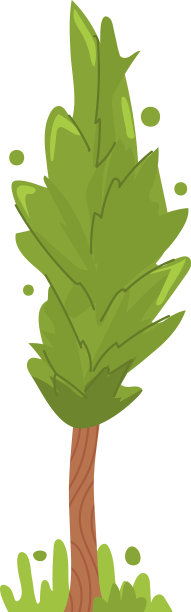 卡通树与绿色的叶子可爱的花园公园图片下载