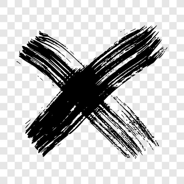 黑色手绘十字符号图片下载