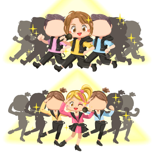 少年歌手在音乐会的舞台灯光图片下载