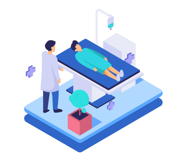 一个等距视觉的年轻人正在和一个图片下载