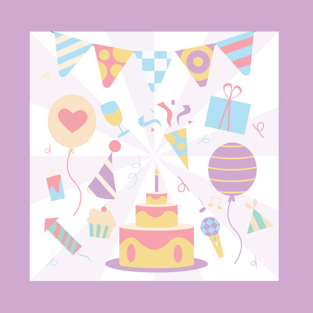 一大堆孤立的元素来庆祝生日图片下载