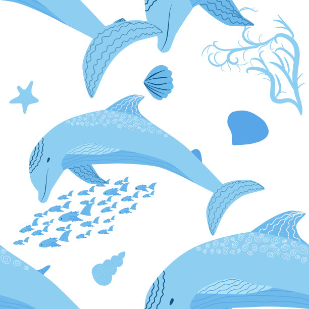 海豚栖息于海中天衣无缝图片下载