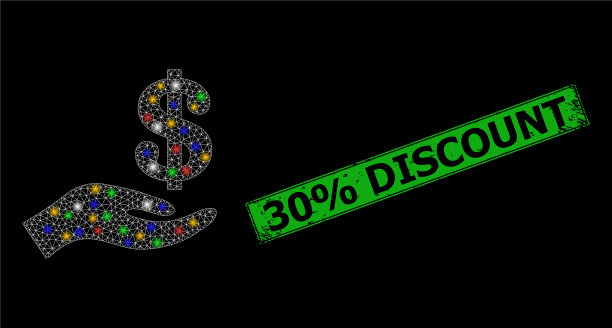 Grunge 30折扣折扣邮票与网络图片下载